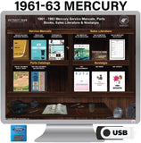 1961-1963 Mercury Service Manuals, Sales Literature & Parts Books on USB