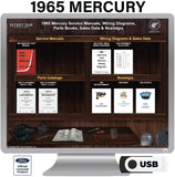 1965 Mercury Shop Manuals, Wiring Diagrams, Sales Data & Parts Books on USB