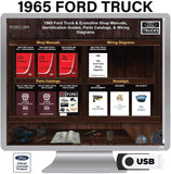 1965 Ford Truck / Van Shop Manuals, Wiring Diagrams & Parts Books on USB