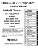 1977 Plymouth & Dodge Van Shop Manual