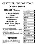 1978 Plymouth & Dodge Van Shop Manual