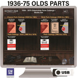 1936-1974 Oldsmobile Parts Manuals (Only) USB