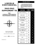 1961-1963 Lincoln Continental Maintenance Manual