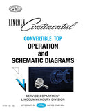 1964-1965 Lincoln Continental Convertible Top Operation and Schematic Diagrams