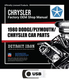 1980 Dodge / Plymouth / Chrysler Car Parts Manuals (Only) on USB