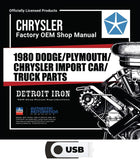 1980 Dodge / Plymouth / Chrysler IMPORT Car & Truck Parts Manuals (Only) on USB