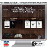 1980 Dodge / Plymouth / Chrysler IMPORT Car & Truck Parts Manuals (Only) on USB