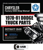 1978-1981 Dodge Truck Parts Manuals (Only) on USB