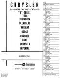 1966 Chrysler Car Body & Chassis Parts Catalog - Text and Illustrations