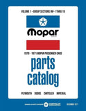 1970-71 Chrysler Car Body & Chassis Parts Catalog - Text and Illustrations
