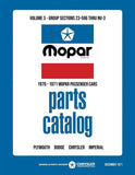 1970-71 Chrysler Car Body & Chassis Parts Catalog - Text and Illustrations