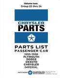 1955 - 1958 Chrysler Parts Book