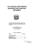 1975 Cadillac Fuel Injection Supplement to 1975 Shop Manual