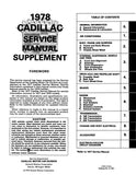 1978 Cadillac Shop Manual Supplement to 1977 Incl Color Wiring Vacuum Diagrams