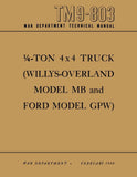 1940-1945 Willys MB Ford GPW WII Jeep Operating & Maintenance Manual TM 9-803
