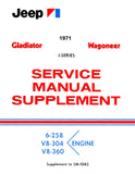 1971 Jeep Gladiator & Wagoneer Repair Shop Manual Supplement