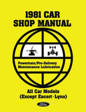 1981 Mustang Thunderbird Fairmont Cougar Chassis Body Electrical Shop Manual