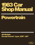 1983 Mustang Thunderbird Cougar Continental Chassis Body Electrical Shop Manual