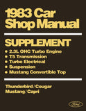1983 Ford 2.3 Turbo T5 Transmission Suspension Convertible Top Manual Supplement