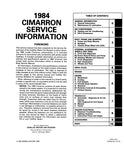 1984 Cadillac Cimarron Shop Manual