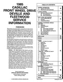 1985 Cadillac DeVille, Fleetwood Shop Manual