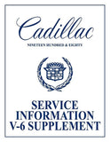 1980 Cadillac 4.1L V-6 Shop Manual Supplement to 1980 Cadillac Service Manual