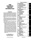 1986 Cadillac Cimarron Shop Manual