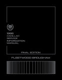 1986 Cadillac Fleetwood Brougham Shop Manual