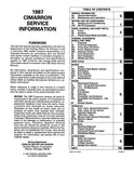 1987 Cadillac Cimarron Shop Manual