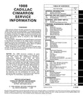 1988 Cadillac Cimarron Shop Manual
