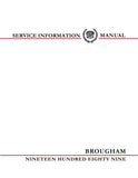 1989 Cadillac Brougham Shop Manual
