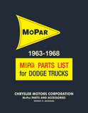 1963 - 1968 Dodge Truck Parts Catalog Book