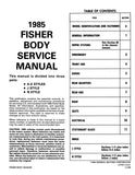 1985 Fisher Body A-X-J-N Service Manual
