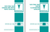 1976 - 1981 Pontiac Chassis and Body Parts and Illustrations Catalogs
