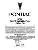 1976 - 1981 Pontiac Chassis and Body Parts and Illustrations Catalogs
