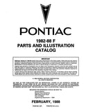1982 - 1988 Pontiac Firebird Parts and Illustrations Catalog