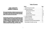 1985 Corvette Owner's Manual