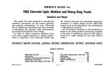 1964 Chevy Truck Owner's Manual