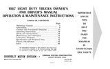 1967 Chevy Truck 10-30 Owner's Manual