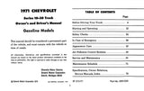 1971 Chevy Truck 10-30 Owner's Manual