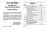 1973 Chevy Truck 10-30 Owner's Manual