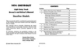 1974 Chevy Truck 10-30 Owner's Manual