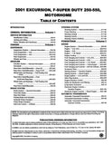 2001 Ford F-Super Duty 250, 350, 450, 550, Motorhome, Excursion Workshop Manual