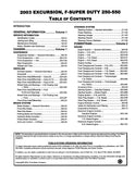 2003 Ford F-Super Duty 250, 350, 450, 550 & Excursion Workshop Manual
