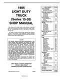 1985 GMC Light Duty Truck Service Manual (C,K,G,P Series & Jimmy) - 11x26 in WDs