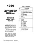 1986 GMC Light Duty Truck Unit Repair Manual