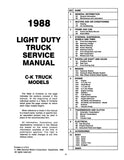 1988 GMC C / K Sierra Pickup Truck Service Manual