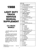 1988 GMC C / K Sierra Pickup Truck Service Manual