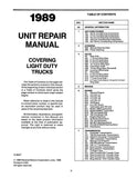 1989 GMC Light Duty Truck Unit Repair Manual