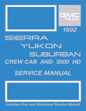 1992 GMC Sierra, Yukon, Suburban, Crew Cab, and 3500 HD Truck Service Manual